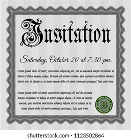 Grey Invitation. Customizable, Easy to edit and change colors. Easy to print. Good design. 