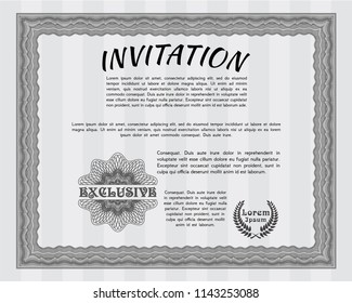 Grey Invitation. Customizable, Easy to edit and change colors. With background. Lovely design. 