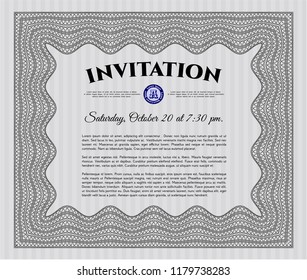 Grey Invitation. Customizable, Easy to edit and change colors. With linear background. Sophisticated design. 