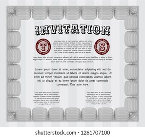 Grey Invitation. Customizable, Easy to edit and change colors. With great quality guilloche pattern. Artistry design. 