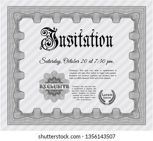 Grey Invitation. Customizable, Easy to edit and change colors. Printer friendly. Beauty design. 