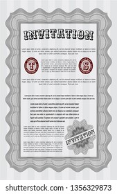 Grey Invitation. Customizable, Easy to edit and change colors. With background. Modern design. 