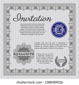 Grey Invitation. Customizable, Easy to edit and change colors. With quality background. Superior design. 