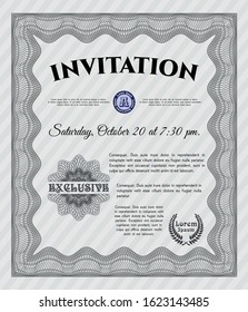 Grey Invitation. Customizable, Easy to edit and change colors. With quality background. Money style design. 