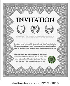 Grey Invitation. Detailed. With background. Nice design. 
