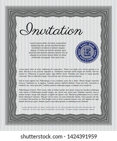Grey Invitation. Detailed. With background. Perfect design. 