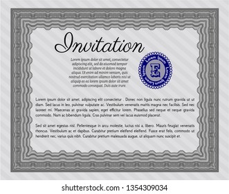 Grey Invitation. Detailed. With complex background. Good design. 