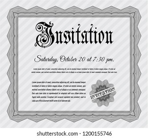 Grey Invitation. Elegant design. Customizable, Easy to edit and change colors. With background. 