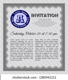 Grey Invitation. Elegant design. Customizable, Easy to edit and change colors. Complex background. 