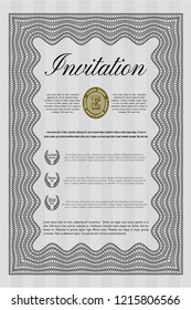 Grey Invitation. Excellent design. Customizable, Easy to edit and change colors. Easy to print. 