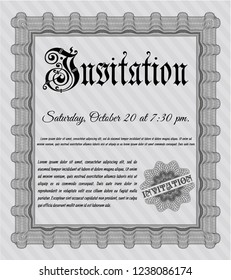 Grey Invitation. Good design. Printer friendly. Vector illustration. 