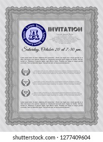 Grey Invitation. With linear background. Customizable, Easy to edit and change colors. Good design. 