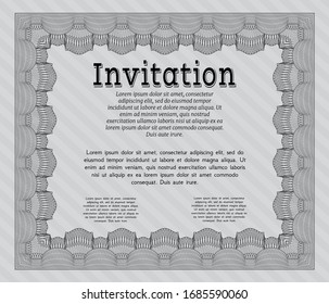 Grey Invitation. Lovely design. Customizable, Easy to edit and change colors. With quality background. 