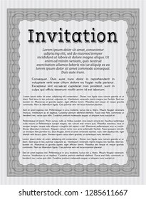 Grey Invitation. Modern design. With complex background. Detailed. 