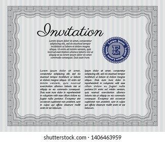 Grey Invitation. Money Pattern. Customizable, Easy to edit and change colors. With complex background. 