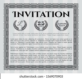 Grey Invitation. Money Pattern design. With guilloche pattern. Vector illustration. 