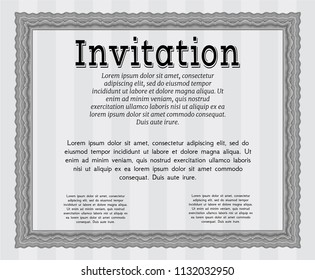 Grey Invitation. Money Pattern. Detailed. With quality background. 