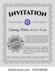 Grey Invitation. Money style design. Customizable, Easy to edit and change colors. Printer friendly. 