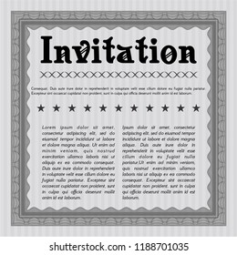 Grey Invitation. Perfect design. Customizable, Easy to edit and change colors. Printer friendly. 