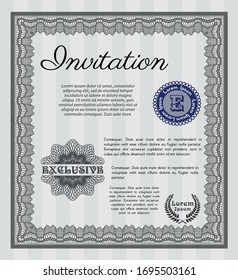 Grey Invitation. Perfect design. With quality background. Vector illustration. 