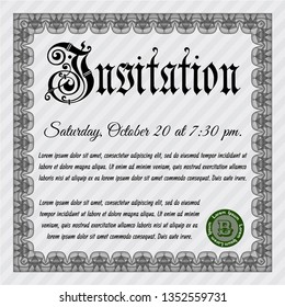 Grey Invitation. Printer friendly. Customizable, Easy to edit and change colors. Modern design. 
