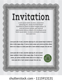 Grey Invitation. With quality background. Detailed. Lovely design. 