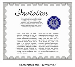 Grey Invitation. With quality background. Excellent design. Customizable, Easy to edit and change colors. 