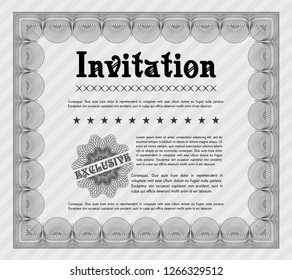 Grey Invitation. Retro design. Complex background. Vector illustration. 