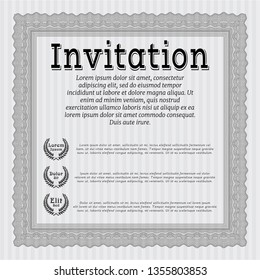 Grey Invitation. Retro design. With complex background. Customizable, Easy to edit and change colors. 