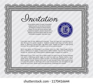 Grey Invitation. Sophisticated design. Customizable, Easy to edit and change colors. With quality background. 