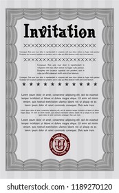 Grey Invitation. Sophisticated design. Customizable, Easy to edit and change colors. Printer friendly. 