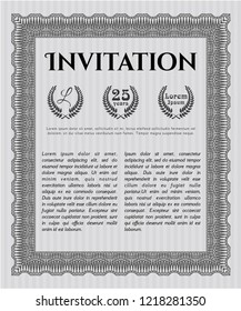 Grey Invitation template. Complex background. Customizable, Easy to edit and change colors. Lovely design. 
