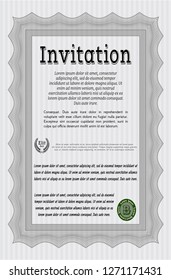 Grey Invitation template. With complex background. Nice design. Customizable, Easy to edit and change colors. 
