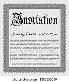 Grey Invitation template. Complex background. Customizable, Easy to edit and change colors. Excellent design. 