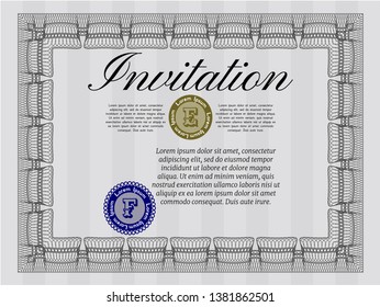 Grey Invitation template. Customizable, Easy to edit and change colors. Printer friendly. Money design. 