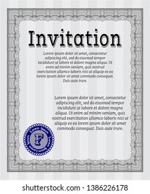 Grey Invitation template. Customizable, Easy to edit and change colors. With complex background. Sophisticated design. 