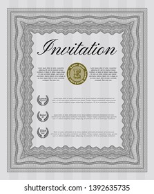 Grey Invitation template. Customizable, Easy to edit and change colors. With background. Modern design. 