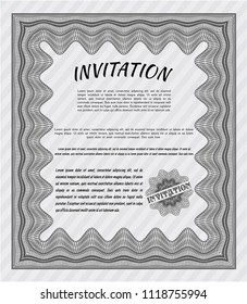 Grey Invitation template. Easy to print. Customizable, Easy to edit and change colors. Lovely design. 