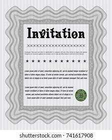 Grey Invitation template. Elegant design. Customizable, Easy to edit and change colors. Easy to print. 