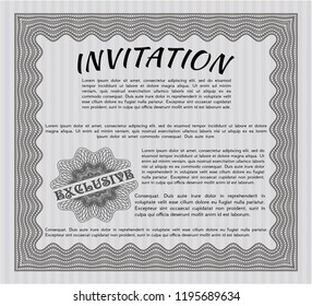 Grey Invitation template. Excellent design. Customizable, Easy to edit and change colors. With complex background. 