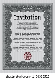 Grey Invitation template. Excellent design. With complex background. Customizable, Easy to edit and change colors. 