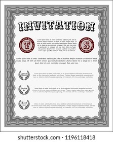 Grey Invitation template. With linear background. Superior design. Customizable, Easy to edit and change colors. 