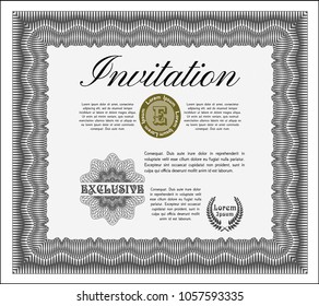 Grey Invitation template. Modern design. Customizable, Easy to edit and change colors. With complex background. 