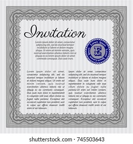 Grey Invitation template. Money design. Printer friendly. Customizable, Easy to edit and change colors. 