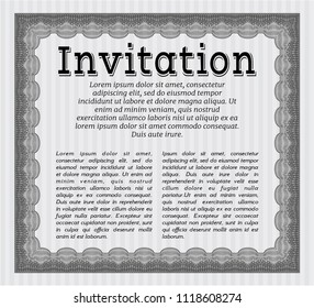 Grey Invitation template. Money Pattern design. With quality background. Customizable, Easy to edit and change colors. 