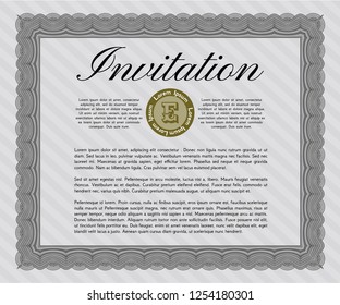Grey Invitation template. Perfect design. Detailed. With quality background. 