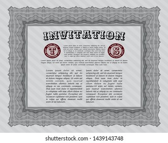 Grey Invitation template. Perfect design. Customizable, Easy to edit and change colors. Easy to print. 
