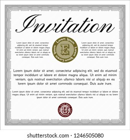 Grey Invitation template. Printer friendly. Customizable, Easy to edit and change colors. Sophisticated design. 