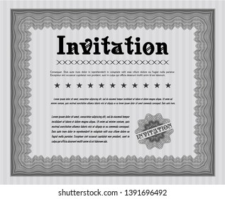 Grey Invitation template. Printer friendly. Excellent design. Customizable, Easy to edit and change colors. 