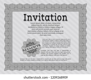 Grey Invitation template. With quality background. Excellent design. Customizable, Easy to edit and change colors. 